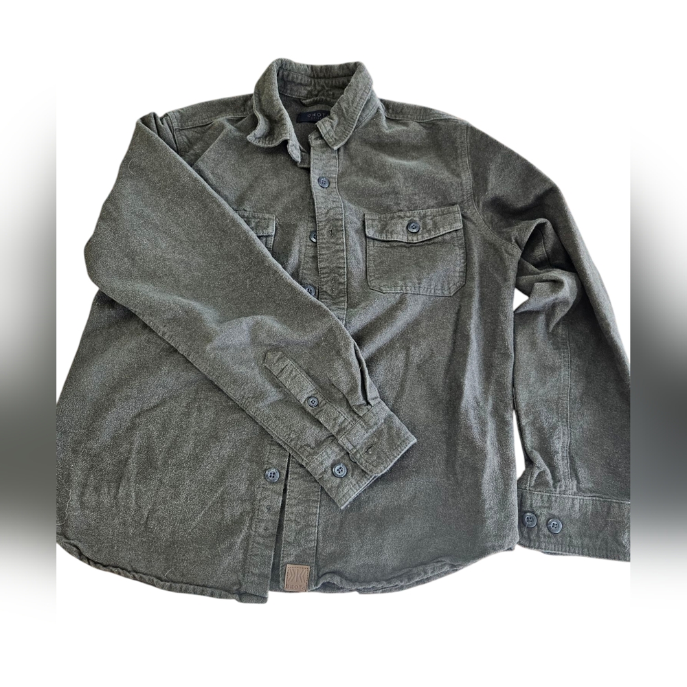 Dakota Grizzly Mens L Major Chamois Button Down Long Sleeve Shirt Olive Green